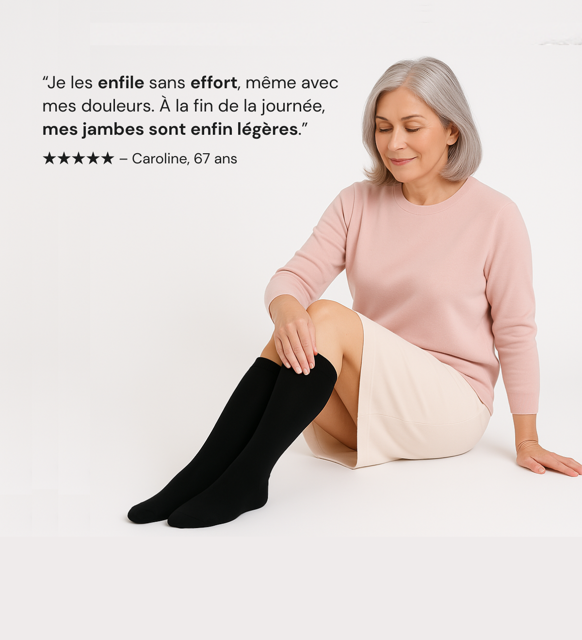 Bas de Contention - Facile à Enfiler et Confort Immédiat