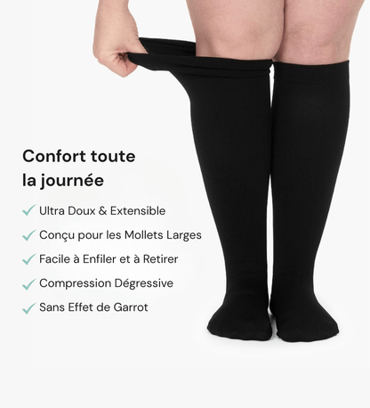 Bas de Contention - Facile à Enfiler et Confort Immédiat